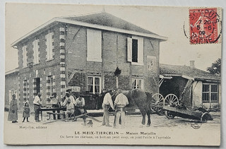 FRANKREICH FRANCIA POSTKARTE VON LE MEIX TIERCELIN MAISON MARJOLLIN 1909.