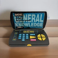 Vintage Tiger Quiz Wiz Electronic Game Gray Handheld Knowledge Q&A Tested Works