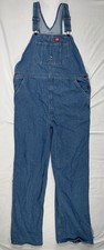 Dickies Mens Denim Bib Overalls 38x34 Blue Workwear Carpenter Utility Dungarees