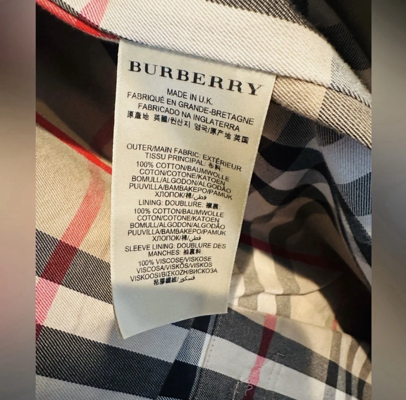 Burberry Trench Coat Men Vintage 'Kensington' Model, Made in England, Wool Liner - product detail image 3