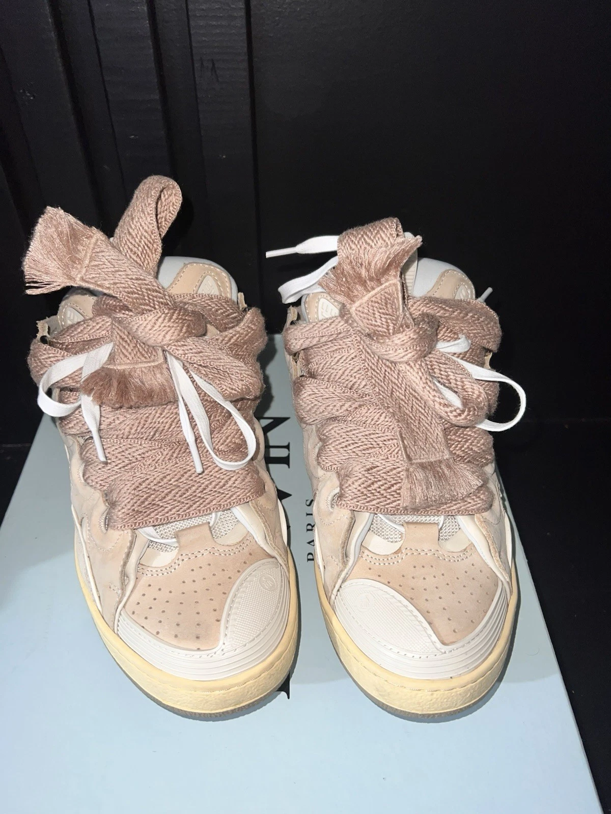 Lanvin — Lanvin LEATHER CURBSNEAKER nude Size 39