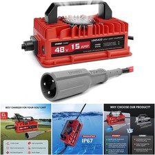 15 Amp 48 Volt Golf Cart Battery Charger Round Plug Lead Acid Compatible