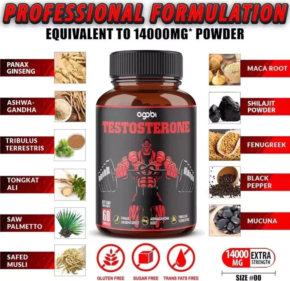 2X Legal STEROID ANABOLIC Pill BULKING Testosterone Booster MUSCLE GROW,11 Herbs - Image 2 of 4