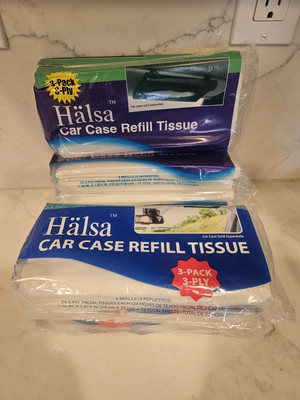 Lot 5 3-Pack Tempo Car Case Refill Tissues Visor Halsa Brand