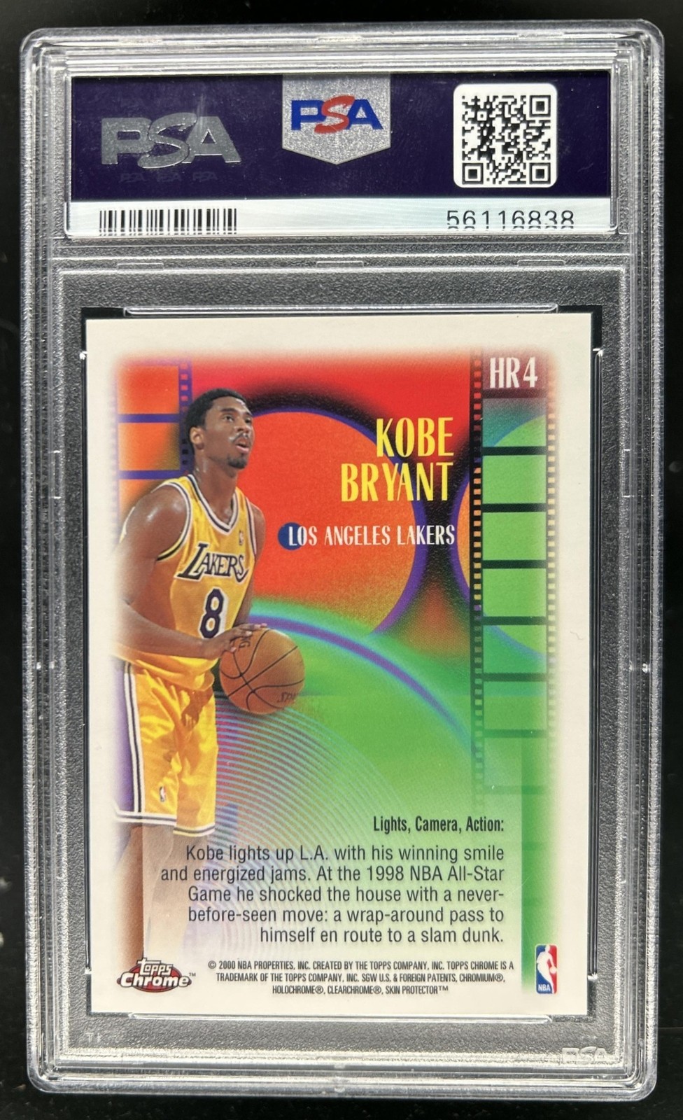 1999-00 Topps Chrome Kobe Bryant Highlight Reels #HR4 Lakers PSA 10 GEM MINT view 2