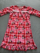 Disney Minnie Mouse Girls Nightgown Toddler 24M Red Plaid Pajama