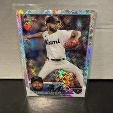 SANDY ALCANTARA 2023 TOPPS CHROME LOGOFRACTOR #74 BASE REFRACTOR / MARLINS