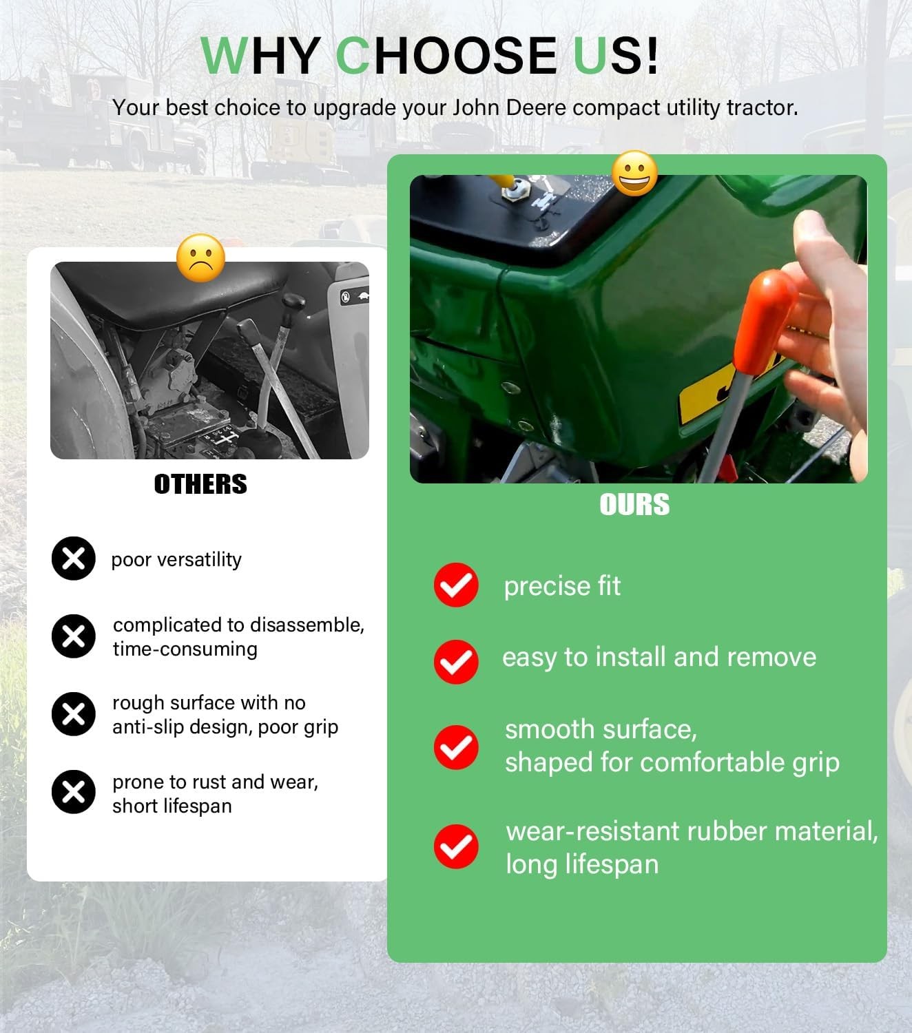 for John-Deere CH13278 650,750,850,950,1050 Compact Tractors Throttle lever knob thumbnail 6