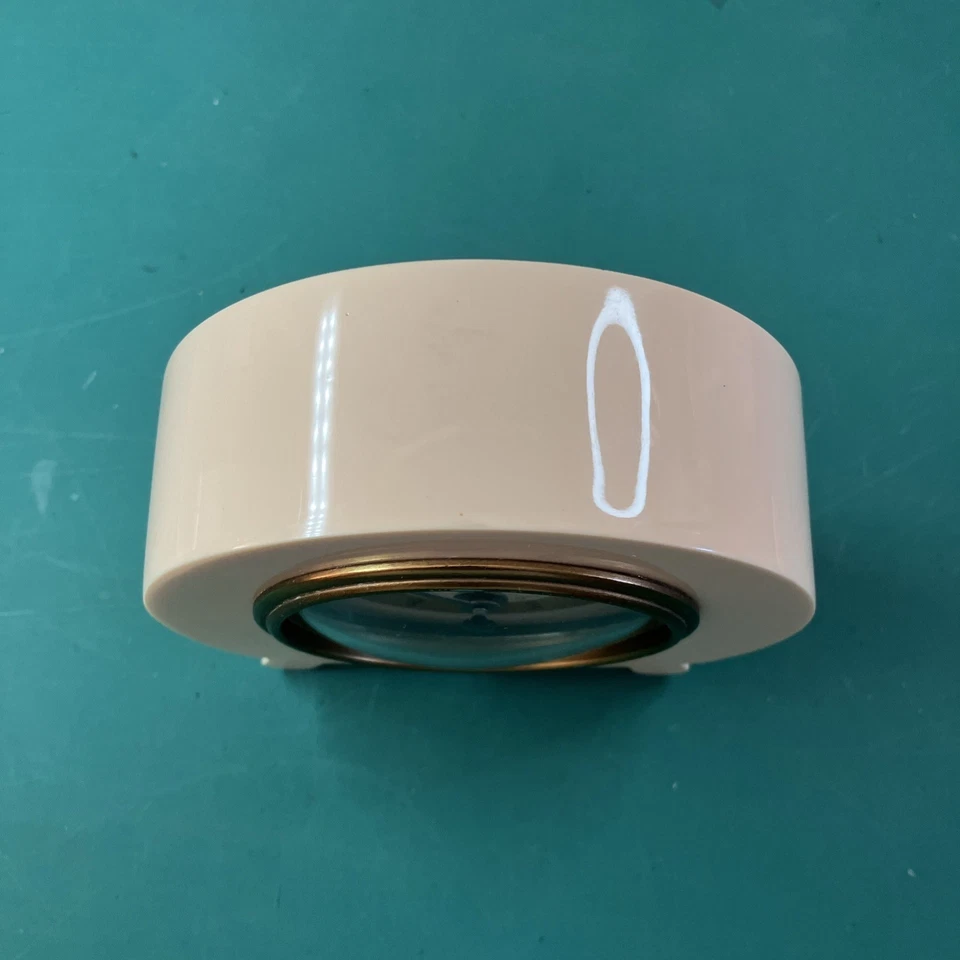 Pottery Barn ретро ар-деко будильник. Мантийный стол металлический тяжелый, кремовый. V.GOOD. - Изображение 3 из 4