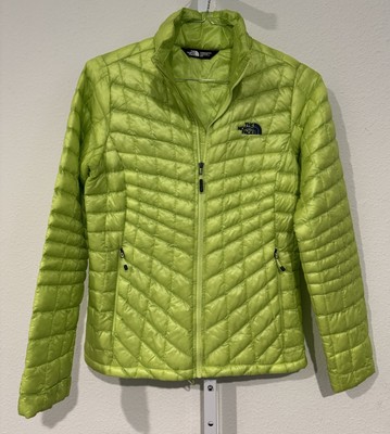 The North Face Thermoball Quilted Puffer Jacket Women Lime Green Hiking Sz S