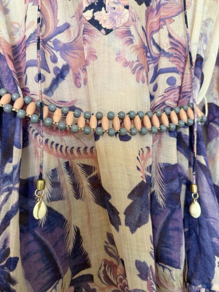 Минидресс ZIMMERMAN Lyre с бисером, фиолетовая ладонь, стиль No: 0400018809835 - Изображение 3 из 4