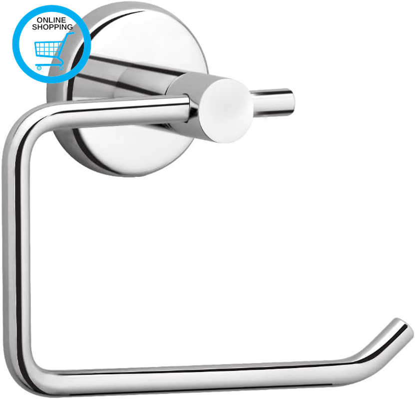 Toilet Roll Holder Wall Mounted (Non Self Adhesive) Chrome Toilet Roll Holder -L