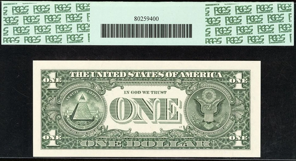 2003A $1 Federal Reserve Note PCGS 65PPQ Gem Fancy Radar Serial Number 19999991 - Image 3 of 3