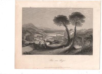 St1- Alter Stahlstich Bai von Bajal ( T. Heawood sc. )  A.H. Payne - Bild 1 von 2