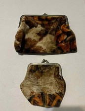 Vintage Velvet Coin Purse Kiss Lock Set Of 2