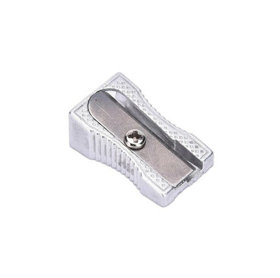 1PC 1HoleSilver Metal Single Hole Graphite Pencil Sharpener For Students Writing