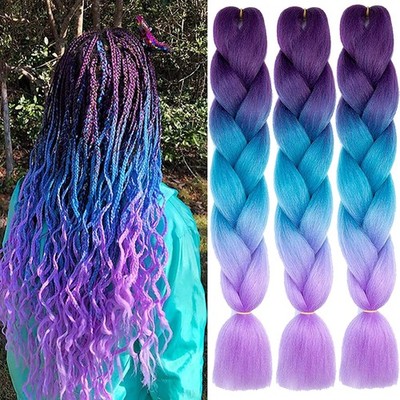 Haarverlängerung Kanekalon Zöpfe Box Braid Dut 3er Pack 24 Zoll