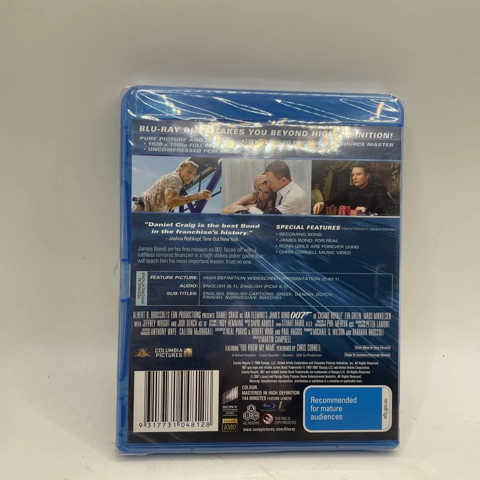 Casino Royale 007 James Bond Blu-Ray Nuevo Sellado Región ABC Envío Gratuito Foto 2 de 2