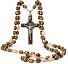 Catholic Rosary Necklace Large Bead Italian Rosary, Christian Prayer Beads for
