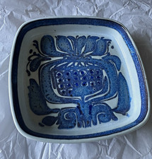 Royal Copenhagen Denmark Blue & White Floral Square Ceramic Plate MPN 429 2883
