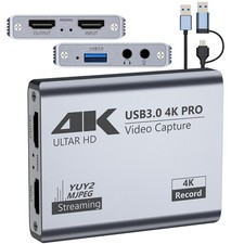 Video Capture Card, USB 3.0 High-Speed Interface, 1080P 60FPS/2K 30FPS/4K 18F...
