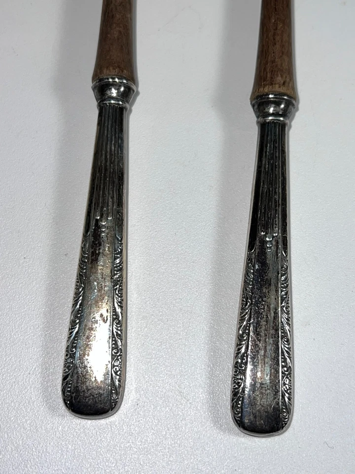 Juego de servir ensalada de plata esterlina Courtship by International con madera 10,5" 2 piezas Foto 4 de 4
