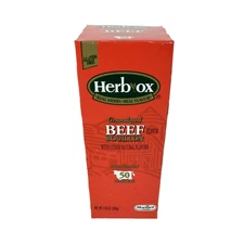 Herb-Ox Bouillon Beef Broth Seasoning 50 Packets granulated Hormel gluten free 