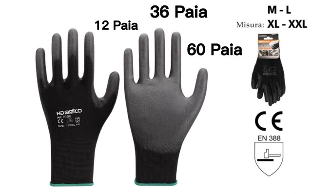 GUANTI DA LAVORO ANTISCIVOLO IN POLIURETANO GUANTI MULTIUSO MISURE M-L-XL-XXL GUANTI DA LAVORO ANTISCIVOLO IN POLIURETANO GUANTI MULTIUSO MISURE M-L-XL-XXL