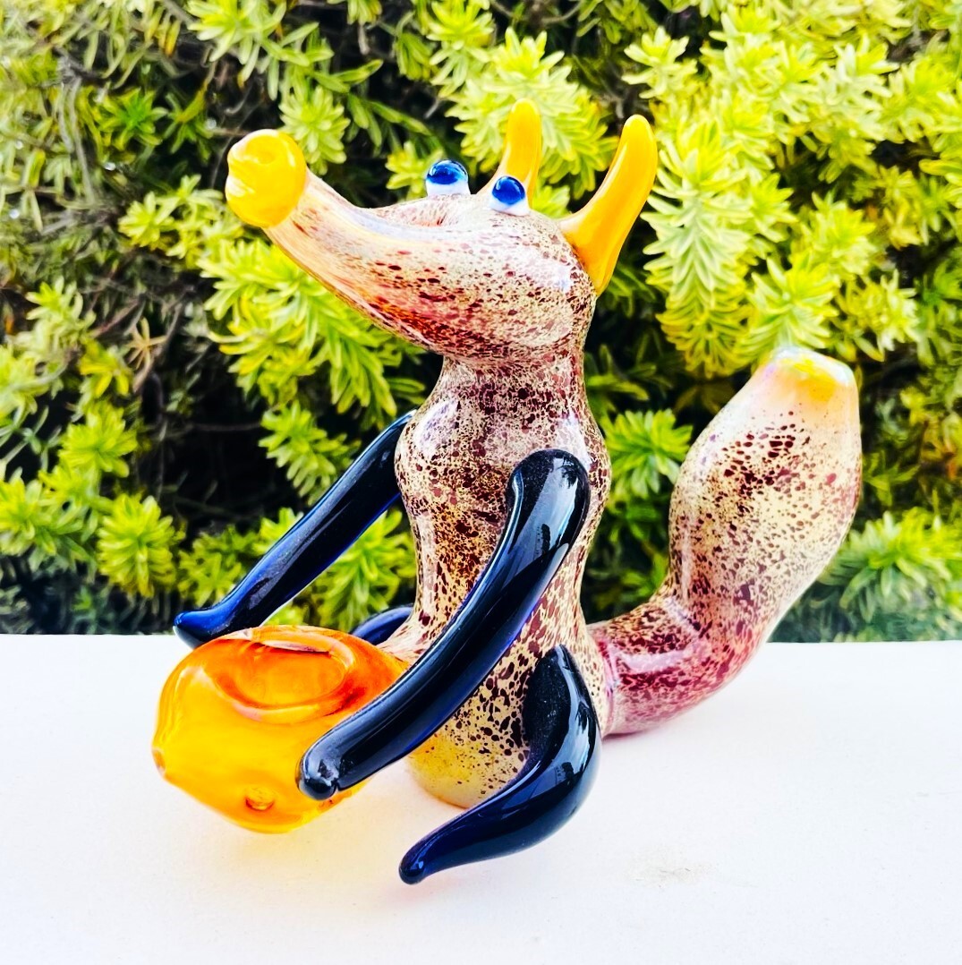 6" Honey Jar Squirrel High Quality Glass Pipe Tobacco Smoking Pipes MB-0012