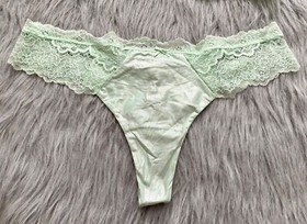 Victoria's Secret Dream Angels Green Shimmer Unlined Bra Thong Panty Set