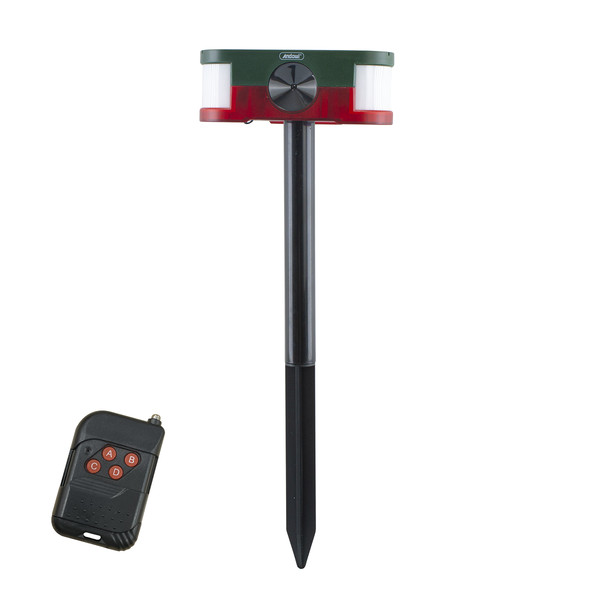 Sensor ultrasónico con panel solar para repeler animales alarma y control remoto