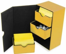 BCW Yellow Leatherette Deck Box Vault LX Hold 200 Sleeved