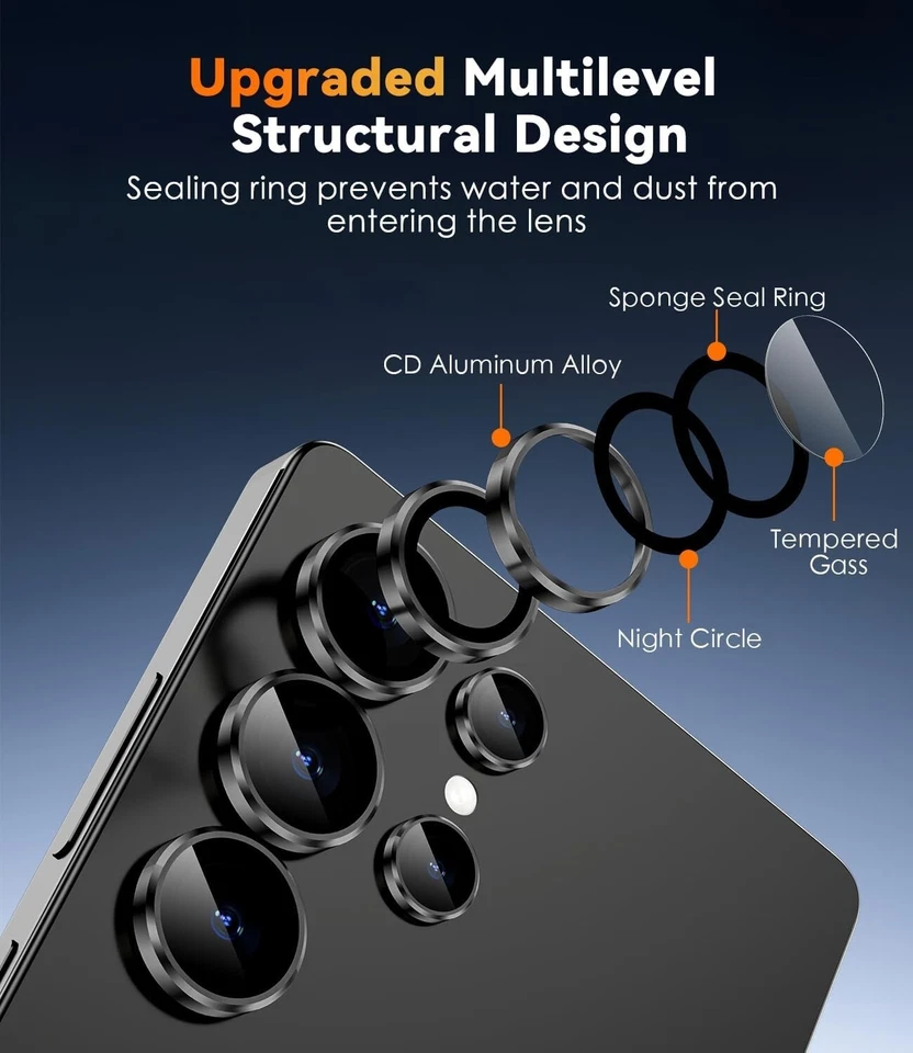 For Samsung Galaxy S25 Ultra S25 Plus Metal Rings Camera Lens Protector Cover - Image 4 of 4