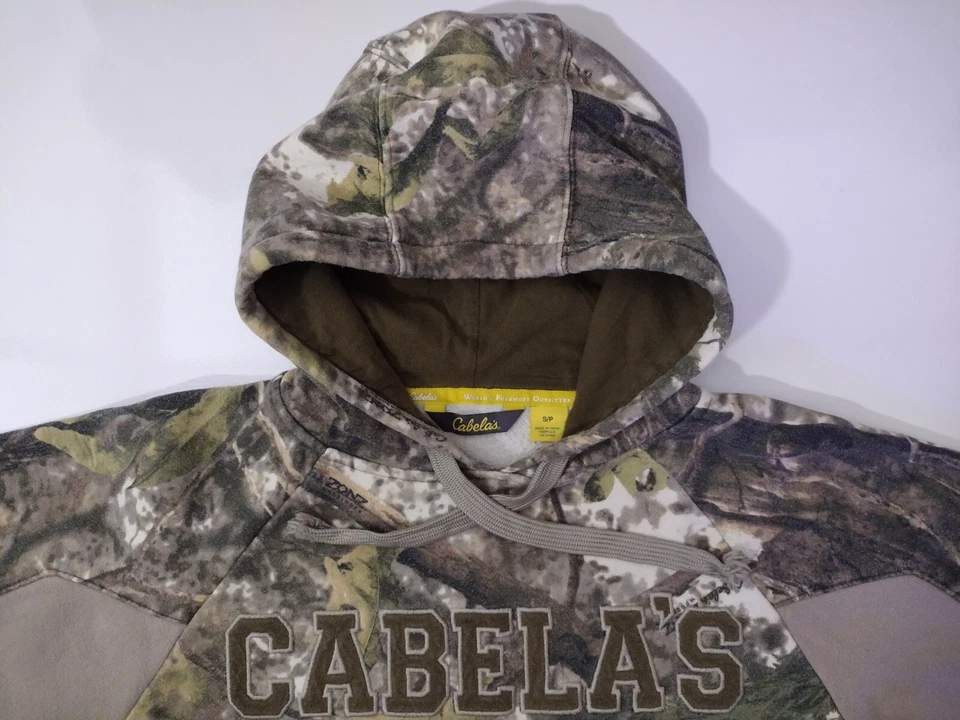 Cabela's Camo Hoodie Sweatshirt Men's S Embroidered Logo Pullover fleece - Image 2 of 4