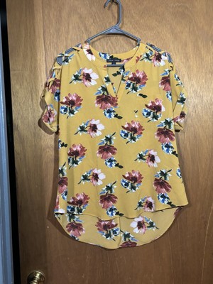 MOA MOA Floral Short Sleeve Top Size Large Women s