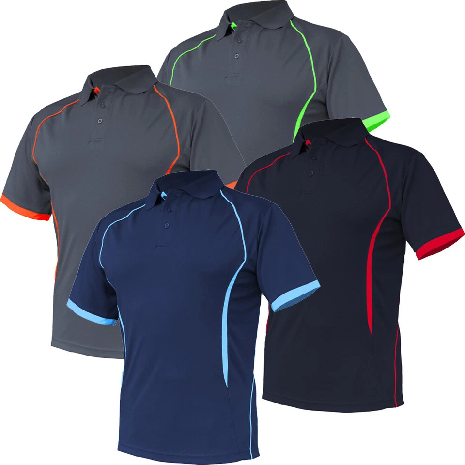 3x Work Polo Shirts Contrast Panels WORK CLUB TEAM TRADIES OFFICE UNIFORM - Image 4 of 4