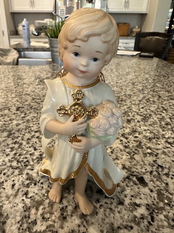 Lenox Little Graces Faith Boy Angel Figurine 1998VTG Ltd Ed Baptism Confirmation
