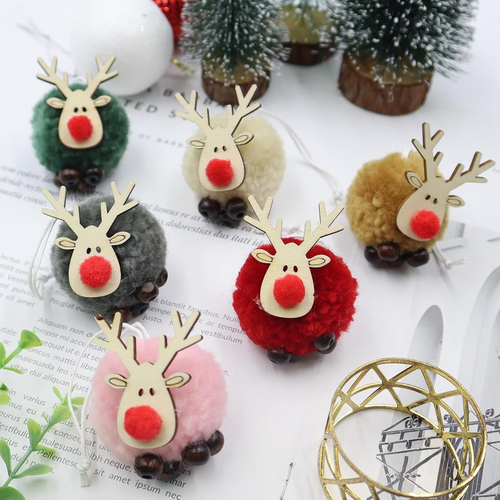 11 Stück Weihnachtsbaum Anhänger,Weihnachtsanhänger Elch Deko,Christbaumschmuck - Bild 4 von 7