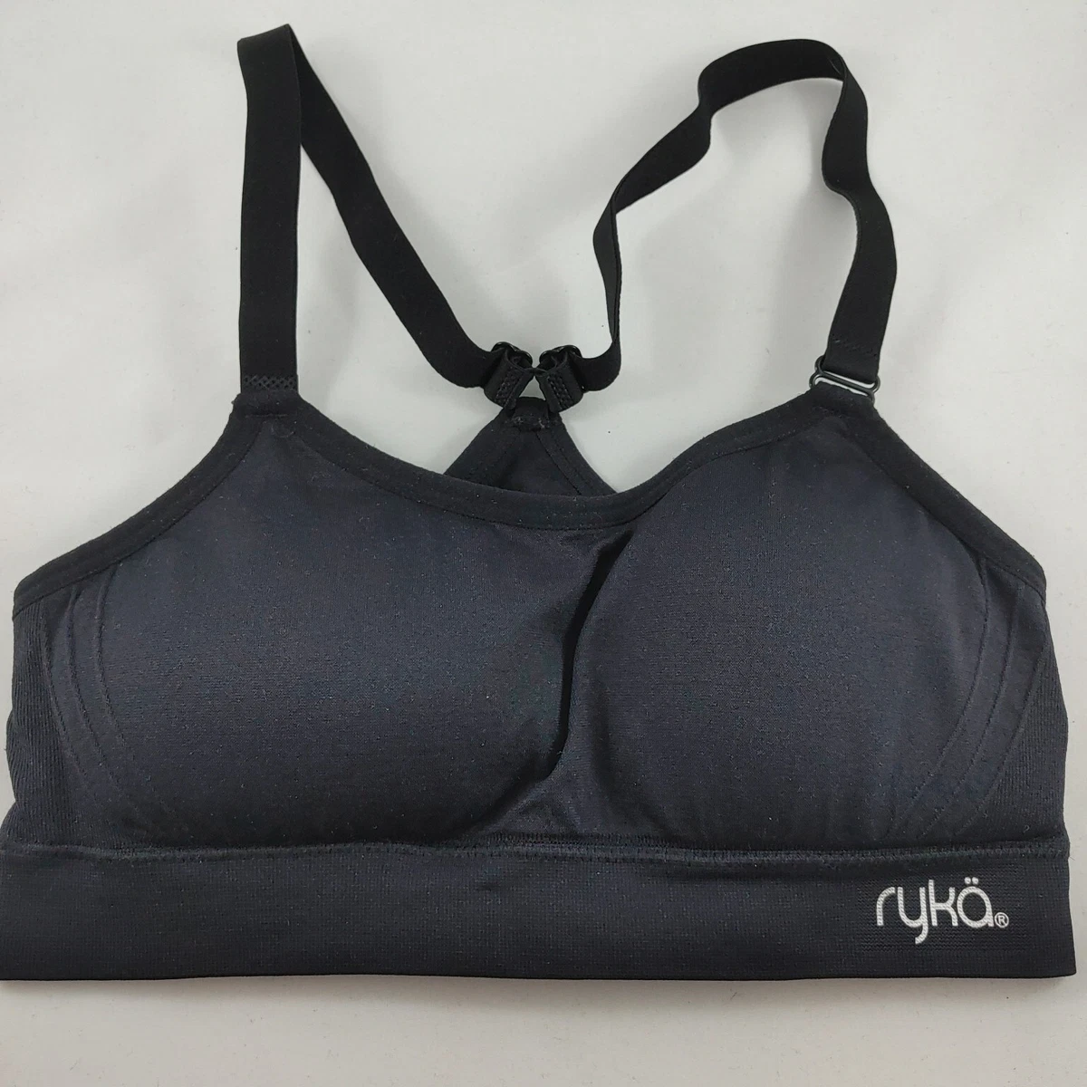 Ryka Sports Bra Padded Black Small Wireless Nylon Great Condition