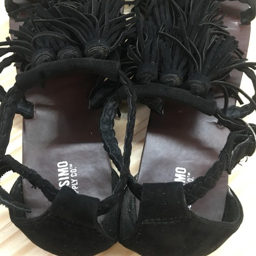 Mossimo Supply Co Sandals Womens Tassel Fringe Ankle Strap Flats Faux Suede - Picture 12 of 14