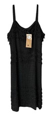 NEW Carole Little Beaded Cocktail Evening Dress Womens 2X Black Elegant Classic