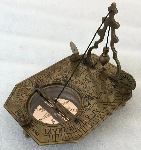 Sundial Compass Brass London Nautical Vintage Antique Compass Maritime Gift - Picture 4 of 5