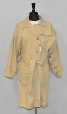 E0 Nwt Erika Cavallini Cotton Linen Blend Self Belted Long Trench Coat Size 44