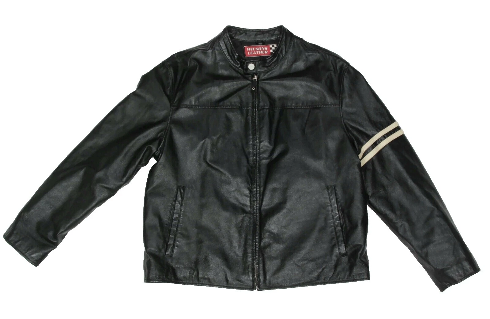 Wilsons Leather Motorcycle Jacket Striped Coats, Jackets & Vests for Men