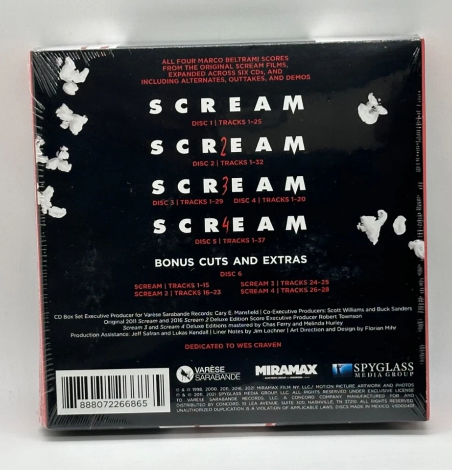 SCREAM Original Soundtracks (6XCDs 2022 Varèse Sarabande) Ltd Edition 1,800🆕 - Image 3 of 4