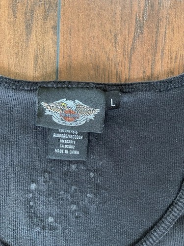 Y2K Harley Davidson Motorcycle H.D. Top da donna nero con strass taglia L - Foto 6 di 12