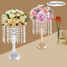 10PCS Gold/Silver Flower Stands Crystal Flower Stand Flower Arrangement Stand