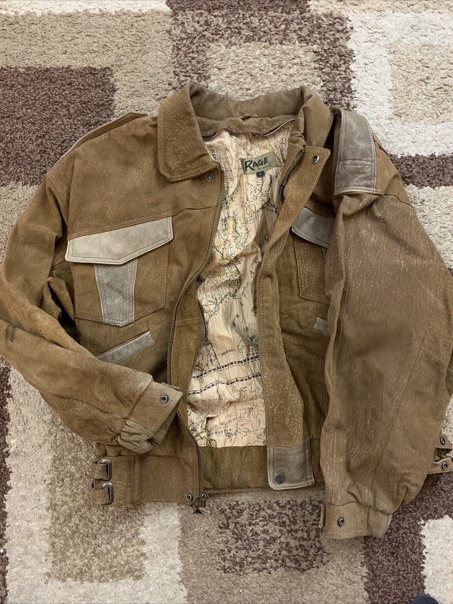 Mirage RAGE Leather A-2 Flight Jacket L Large Mens Vtg