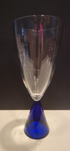  Sasaki Eon Cobalt Blue Crystal Champagne Flutes 7.5" Prisma Japan Pre-owned EUC - Picture 1 of 9