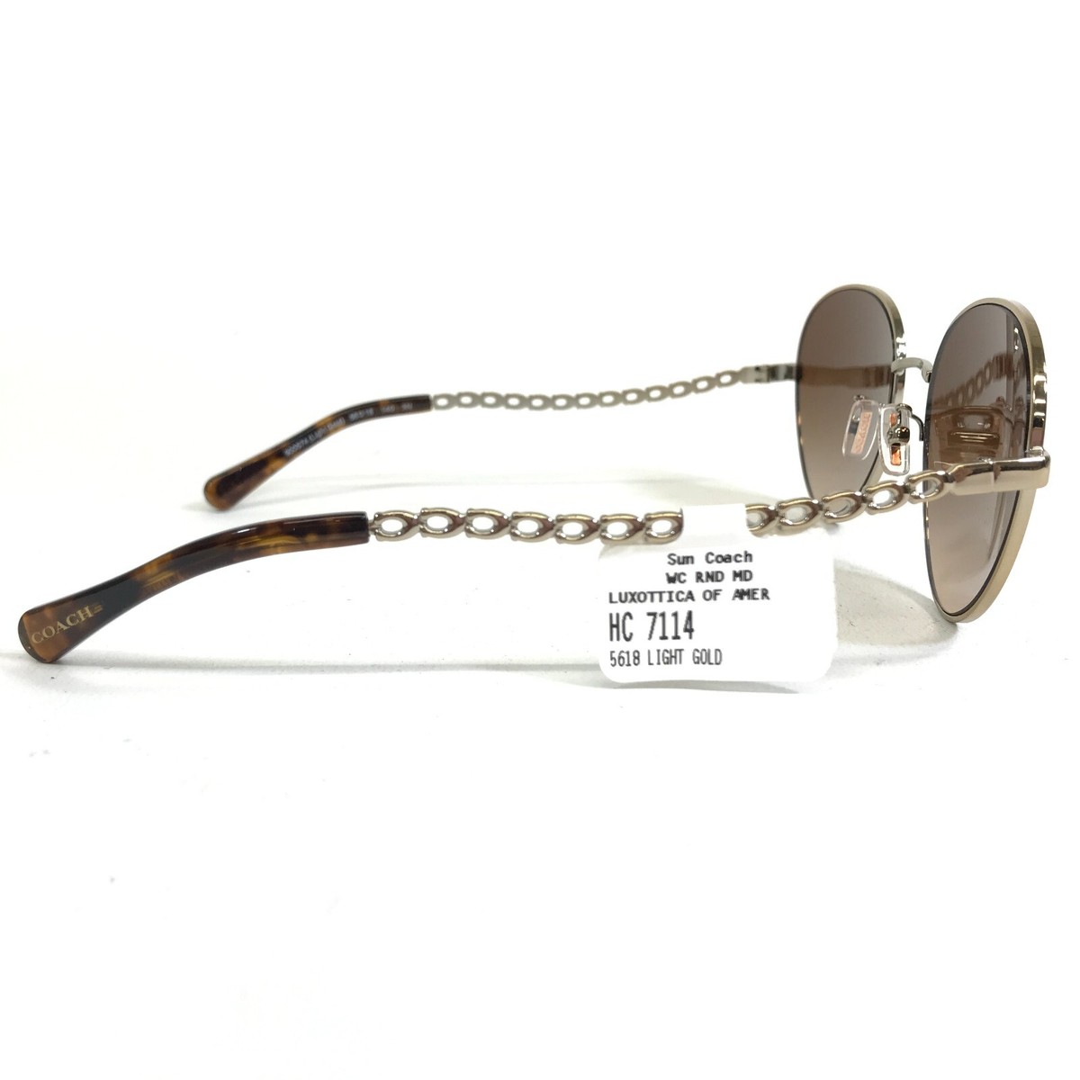 Coach HC7114 L1148 900574 Light Gold Frame Brown Gradient Lens Sunglasses w Case Coach L1148 HC7114 900574 Sunglasses Women main image 4